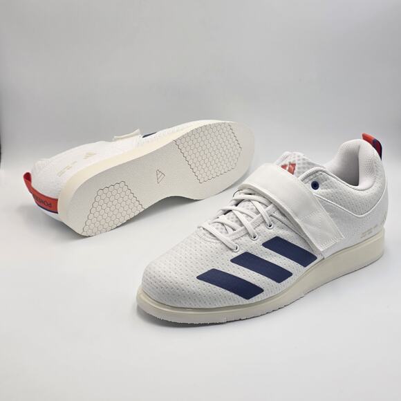 Adidas Powerlift 5 Weightlifting Shoes JP9878 White Dark Blue Mens Size 10.5 New main image 6